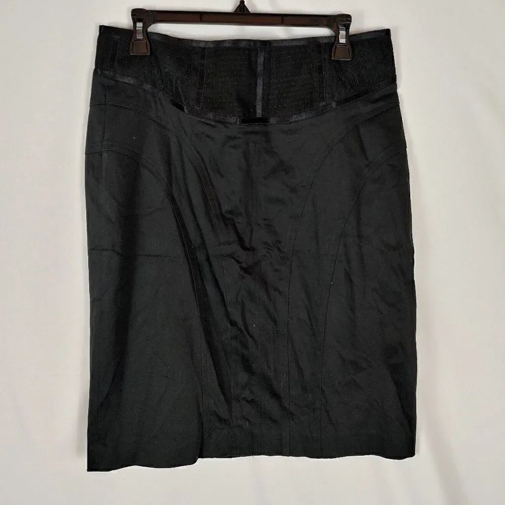 Cache Nwtย Women'sโSizeโ12โBlackโMidiโSkirtโLaceโWa